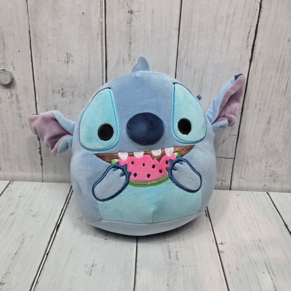 Disney Squishmallows Stitch with Watermelon 8” Plush Kellytoy 2024 Blue